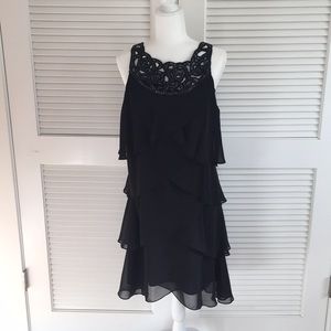 Black Chiffon evening dress.